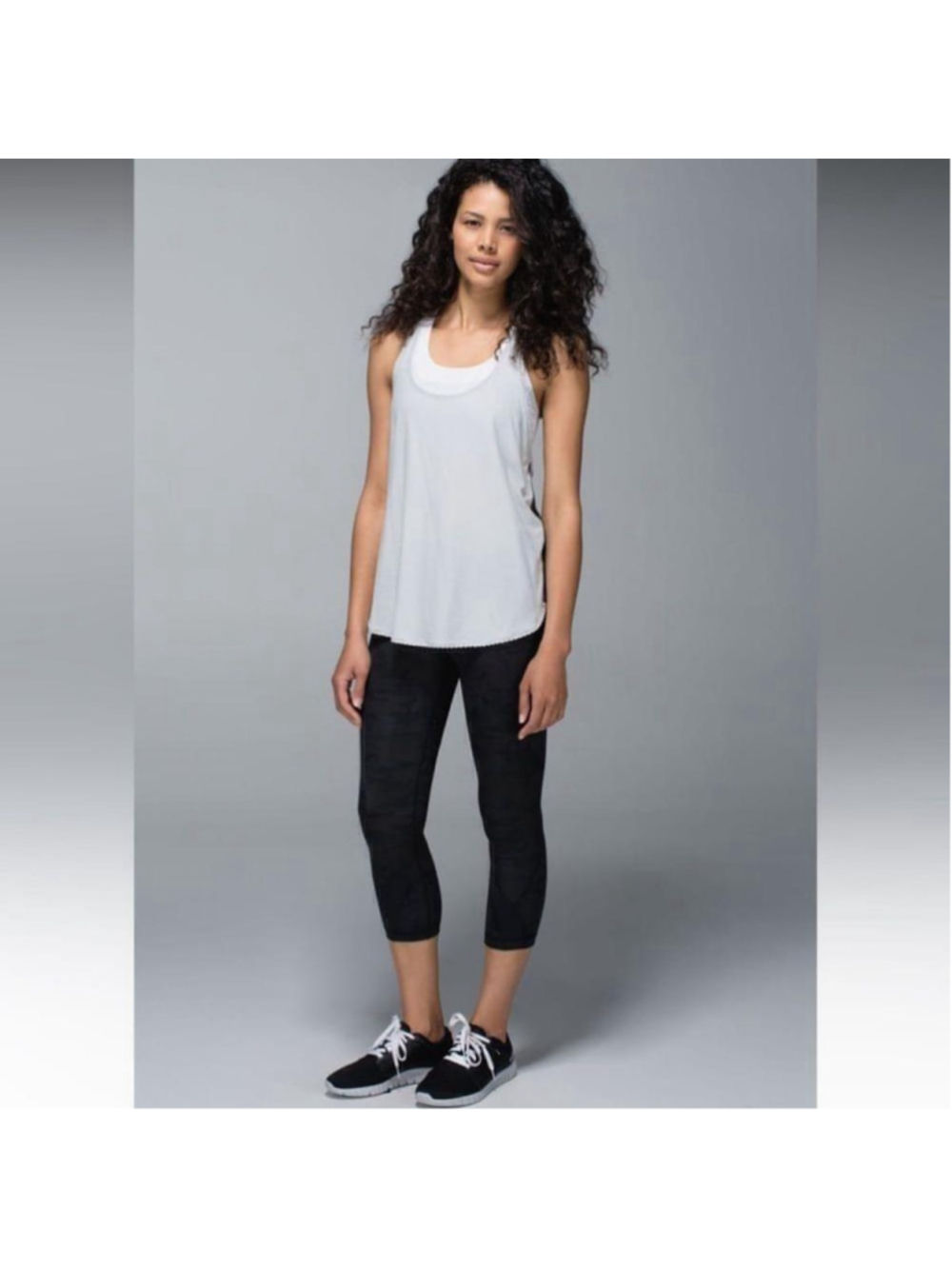 Lululemon Run Inspire Crop II *All Luxtreme Savasana Camo Black Mesh 6 RARE